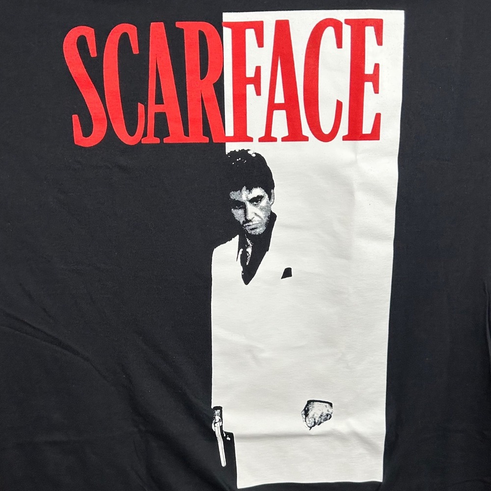 Scarface Movie Poster Graphic T-Shirt Mens XL Black Tony Montana Al Pacino New